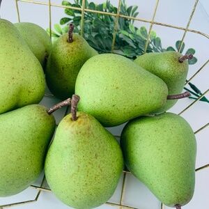 Faux Green Pear Decor Staging